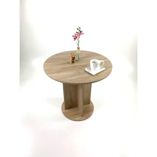 Esstisch Rund Säulentisch Kreuz Küchentisch Sonoma eiche  SägerauØ79 cm NEU