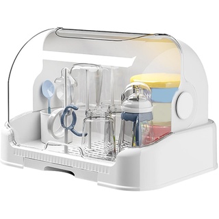 Abtropfgestell Für Babyflaschen, Baby Flaschenhalter Mit Decke, Babyflaschen Halterung, Baby Flaschen Abtropfgestell Aufbewahrung Mit Staubdichte Abdeckung Und Abnehmbarer Abtropfschale Langlebige