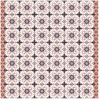 micasia Vinylteppich nass abwischbar Muster Bodenschutz - Made in Germany - Teppich Fliesenoptik 2,2mm dünne Vinyl Bodenmatte orange Küche Flur trittsichere Matte 3194 (160x160cm)