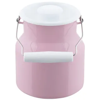 Riess Emaille Classic Milchkanne mit Deckel 1 L rosa