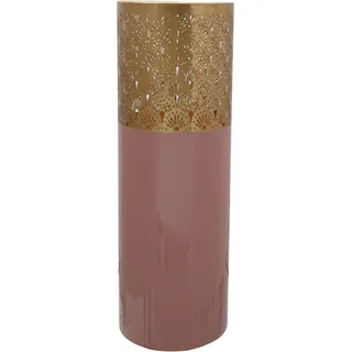 Bodenvase KAYOOM "Bodenvase Art Deco 1085" Vasen Gr. B/H/T: 20 cm x 60 cm x 20 cm Ø 20 cm, rosa (rosa, goldfarben) Blumenvasen