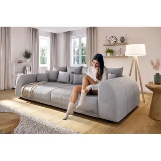 s-style möbel Big-Sofa Cord 5-Sitzer Grau