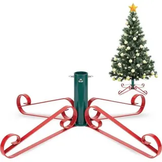 Christbaumständer Kunstbaum Metall 250cm Grün Rot