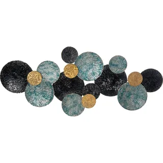 HOMCOM 3D Wandbild Metallbild Wandskulptur moderne Wohnzimmerkunst 121x53cm in Gold Schwarz Blau für stilvolle Dekoration   Aosom.de