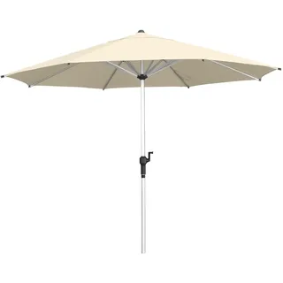 anndora Aluminium Sonnenschirm 300 cm mit Kurbelsystem - runder Sonnenschirm 3m Durchmesser - Farbe Natural