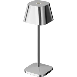 NEAPEL MICRO Design Akku-Tischlampe – kabellos, wetterfest & dimmbar chrom