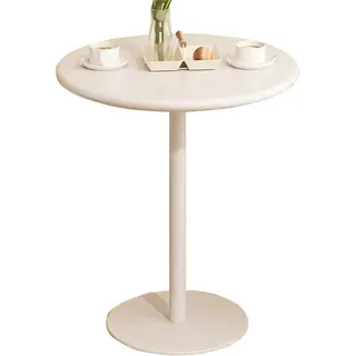 Runder Tisch mit Durchmesser 40/50 cm – Höhe 62/72 cm – Couchtisch aus Metall und Eisen – 5 Farben (Color : White, Size : 40x72cm)