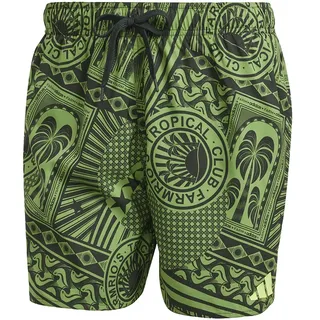 adidas FARM 3-Streifen 5-Inch Badeshorts Crew Green / Black / Semi Spark S