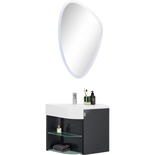 Badmöbel-Set »3010.3«, (Set, 2 St.), anthrazit Hochglanz, , 13887027-0