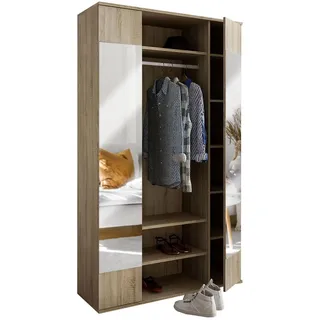 Feldmann-Wohnen Garderobe, Braun, Holzwerkstoff, 8 Fächer, Rechteckig, 115x195x40 cm, Garderobe, Garderoben-Set & Garderoben-Serien, Garderoben-Sets