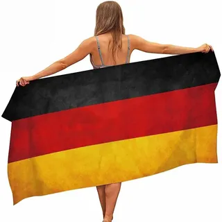 Strandtuch Deutschland-Flagge, 3D Handtuch Deutschland-Flagge Badetücher, Absorbierendem Strandtuch Mikrofaser Weich Badetuch Groß für Camping Fitnessstudio Reise Strandhandtuch 100x200 cm s5705