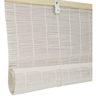 Zhixubah Retro Bambus Raffrollo Weiß Sonnenschutz Bambus Rollo Jalousine Bambusrollo 80 90100 120 150 160 165cm Breit Natur Holzrollos Für Innen Sichtschutz Natür Bambus Jalousie Mit Lifter