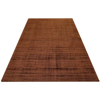 Teppich »Gil«, rechteckig, handgewebt, seidig glänzend, schimmernde Farbbrillianz, Melangeeffekt, 76994721-0 terracotta braun 8 mm