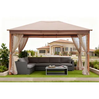 Konifera Sevilla 3,98 x 2,64 m inkl. 4 Seitenteile Braun/Beige/Weiß