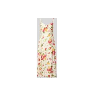 Midikleid mit Herz-Ausschnitt Modell 'BOUQET', Offwhite, M