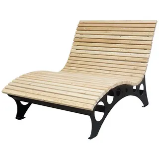 Home Deluxe Wellenholzliege 120 x 120 x 157 cm Naturbelassen