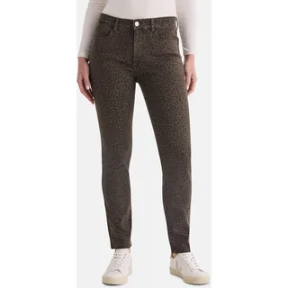 5-Pocket-Jeans STOOKER WOMEN "Milano Denim Magic Shape Fit Jeans", Damen, Gr. 44, Länge 30, braun (braun leo aop), Denim/Jeans, 98% Baumwolle, 2% Elasthan, schmal lang, Jeans 5-Pocket-Jeans, Casual Clean Wash Denim Jeans Magic Shape Effekt für Damen