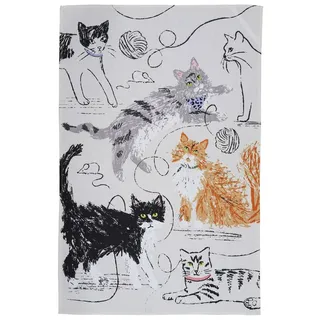 Ulster Weavers Geschirrtuch Feline Friends, (Set, 1-tlg., Set), perfekte Ergänzung für Ihre Küche, 100% Baumwolle, 48x74 cm grau