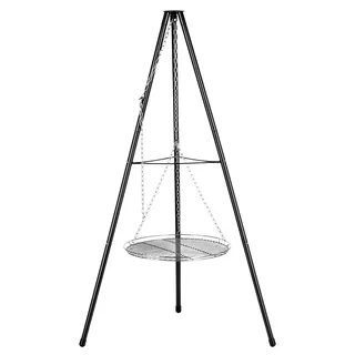 KRAFT&DELE | Grill Dreibein Schwenkgrill, Grillgestell mit Kette, 150 cm hoch, inkl. 51cm Grillrost, Holzkohlegrill