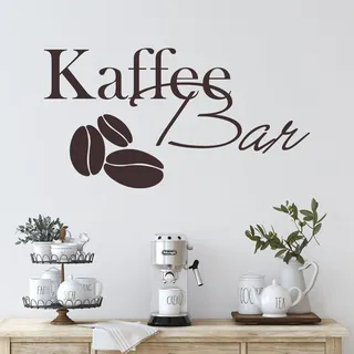 GRAZDesign Wandtattoo Kaffee Bar Kaffeebohnen | Wandaufkleber Küche selbstklebend - 95x50cm / 080 braun