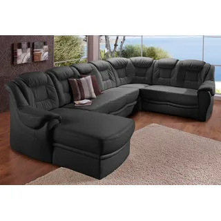 sit&more Wohnlandschaft Kunstleder U-Form 3-Sitzer Schwarz