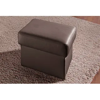 Hocker SIT & MORE "Bellevue", braun (mokka), B:58cm H:45cm T:58cm, Luxus-Microfaser ALTARA NUBUCK (100% Polyester);SOFTLUX-Kunstleder;NaturLEDER (echtes Rindsleder), Hocker, Polsterhocker Lederhocker