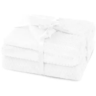 AmeliaHome Kuscheldecke 130 x 180 cm Weiß