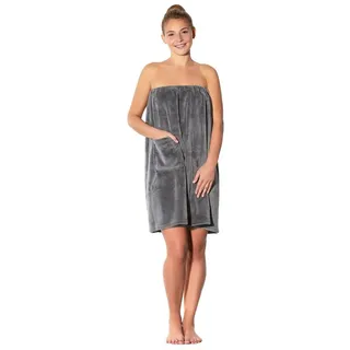 ZOLLNER Kilt, 100% Polyester, Gummizug, weich, Klettverschluss, 100% Polyester, vom Hotelwäschespezalisten grau L | 84 cm