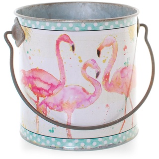 Flamingo Dose Eimer mit Griff, dekoratives Pflanzgefäß, Aufbewahrung