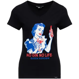 Queen Kerosin T-Shirt Printshirt No Gin No Life Schwarz L
