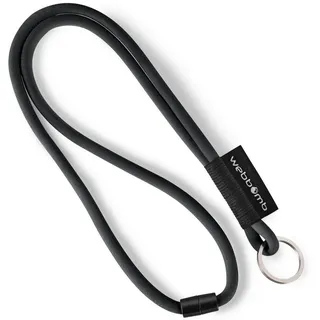 WEBBOMB webbomb® Schlüsselband Tubular schwarz, Textil, Schlüsselring 47cm, Sicherheitsverschluss