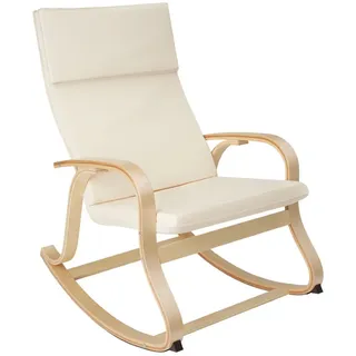 Tectake Schaukelstuhl Roca Baumwolle 65 x 100 x 94 cm Beige