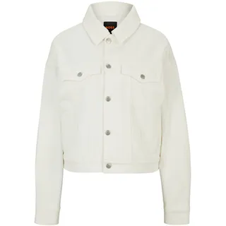 Jeansjacke BOSS ORANGE "C_TRUCKER JACKET 1" Gr. 40, weiß (offwhite) Damen Jacken Jeansjacken mit knöpfbaren Brusttaschen