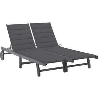 vidaXL Doppelliege 200 x 123 x 85 cm anthrazit/grau