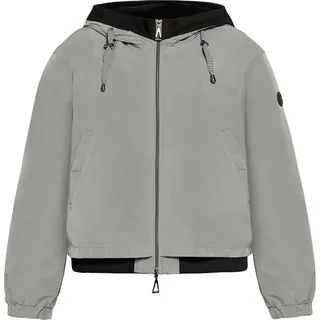 GIL BRET Lässige Sommerjacke mit Kapuze und Zweiwege-Reißverschluss, 61 cm Länge - Grau - 36