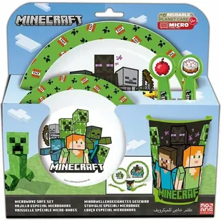 Minecraft Plastik Geschirr Set 5-Teile Kunststoffset für Kinder