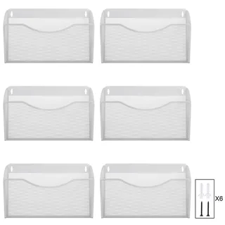EasyPAG Metall Querformat A4 Zeitschriftenhalter Wand Zeitschriften Wandhalter Aktenablage Dokumentenhalter Hängend Magazin Organizer,6er-Pack,Weiß