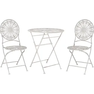 Beliani Scafa Bistro-Set 3-tlg. Weiß