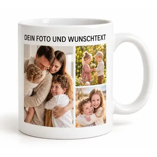 Tasse Personalisiert mit Foto und Wunschtext, Bedruckt Fototasse gestalten Tassen individuell mit eigenem Bild, Fototasse mit Wunschtext, Tasse selbst individuell gestalten