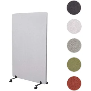 Akustik-Trennwand HWC-G77, Büro-Sichtschutz Raumteiler Pinnwand, doppelwandig rollbar Stoff/Textil ~ 127x80cm grau