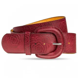 Caspar Taillengürtel Caspar GU295 breiter Damen Taillengürtel mit großer Schnalle rot 95 für Körperumfang 94-102 cm