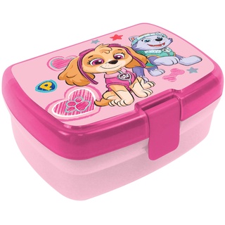 p:os 35418 - Paw Patrol Brotdose für Kinder mit einem Fach, Lunchbox aus Kunststoff mit Clipverschluss, Vesperdose für Kindergarten, Schule und Freizeit