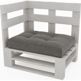 Lermowood Palettenmöbel Mpe Eckbank 60 x 60 cm Weiß | Europaletten Indoor und Outdoor Lounge Gartenmöbel Holz Gartenmöbel Set Lounge Möbel Ter... - Weiß