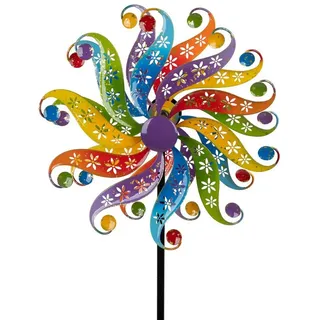 Formano Buntes Windrad für den Garten Metall
