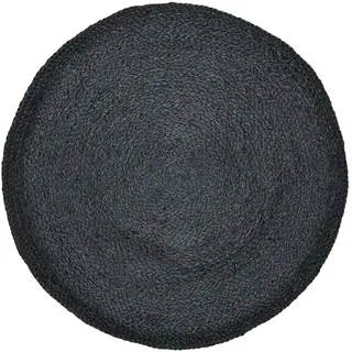 Marrakesch Orient & Mediterran Interior Ethno Boho Deko Jute Teppich Abrila rund 80cm Schwarz