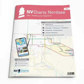 NV Atlas Elbe DE 11 mit App Lizenz - Seekarte Nordsee - Hamburg bis Helgoland