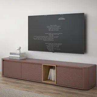 Forte TV-Board 215/41,5/41,3 cm Terracotta/Mauvella Eiche MDF
