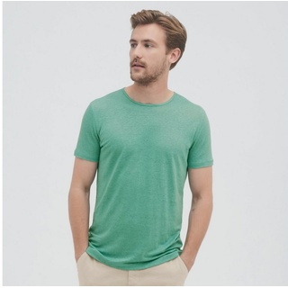 LIVING CRAFTS T-Shirt ANDY Leichter Leinen-Stoff für warme Tage grün L