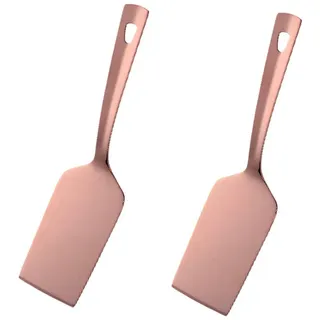 SBOMHS Lasagneheber Edelstahl 2 Stücke Bratenheber Metall Pizzaheber Tortenheber Servierheber Länge 26 cm, Breite 6,4 cm Lasagna Server Roségold