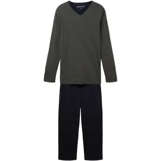 Tom Tailor Pyjama Herren Schlafanzug Baumwolle Mehrfarbig L (52)